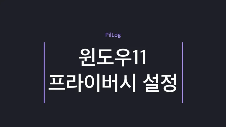 윈도우11 프라이버시 설정